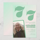 Cartes d'invitation 77ème anniversaire garçon dégr (Devant / Derrière)