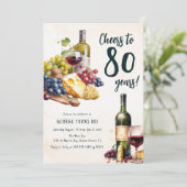 Cartes d'invitation 80 ans pour dégustation de fro (Debout devant)