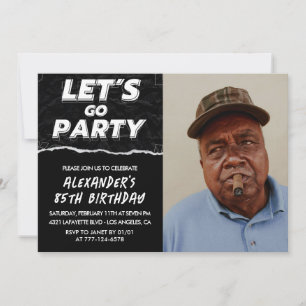 Cartes d'invitation 85e anniversaire noir Hommes P