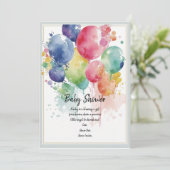 Cartes d'invitation à ballons baby shower (Debout devant)