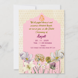 Cartes d'invitation à la cérémonie de haldi