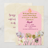 Cartes d'invitation à la cérémonie de haldi (Devant / Derrière)