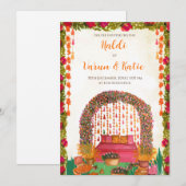Cartes d'invitation à la cérémonie Haldi de mariag (Devant / Derrière)