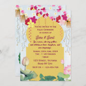 Cartes d'invitation à la cérémonie Haldi indienne (Devant / Derrière)