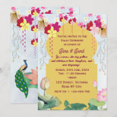 Cartes d'invitation à la cérémonie indienne de Hal (Devant / Derrière)