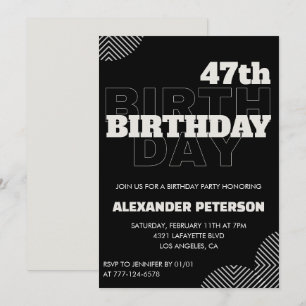 Cartes d'invitation à la fête d'anniversaire des h