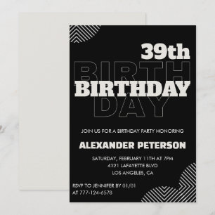Cartes d'invitation à la fête d'anniversaire des h