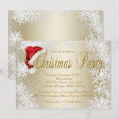 Cartes d'invitation à la fête de Noël de l'entrepr (Devant / Derrière)