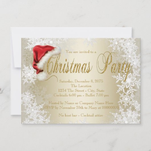 Cartes d'invitation à la fête de Noël de l'entrepr (Devant)