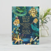 Cartes d'invitation à la fête de pirates sirènes (Debout devant)