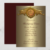 Cartes d'invitation à la fête de Thanksgiving (Devant / Derrière)