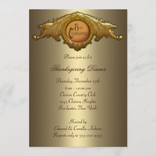 Cartes d'invitation à la fête de Thanksgiving