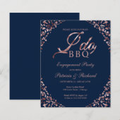 Cartes d'invitation à la fête d'engagement Budget (Devant / Derrière)