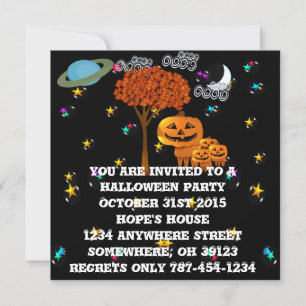 Cartes d'invitation à la fête d'Halloween à tête d