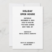 Cartes d'invitation à la maison ouverte pour les f (Dos)