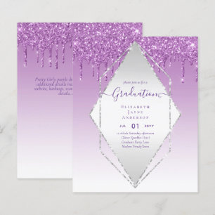 CARTES D'INVITATION À LA RÉUSSITE - Fille Brillant