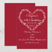 Cartes d'invitation à la Saint-Valentin en forme d (Devant / Derrière)