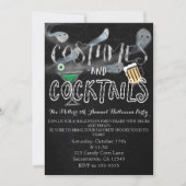 Cartes d'invitation à la soirée d'Halloween Costum (Devant)