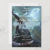 Cartes d'invitation à la soirée d'Halloween de nui (Devant)
