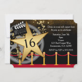 Cartes d'invitation à la soirée sur le tapis rouge (Dos)