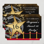 Cartes d'invitation à la soirée sur le tapis rouge (Devant / Derrière)