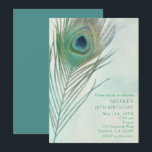 Cartes d'invitation à l'aquarelle Bohème Chic avec<br><div class="desc">Cartes d'invitation à l'aquarelle Bohème Chic avec plume de paon. Personnalisez pour tout événement.</div>