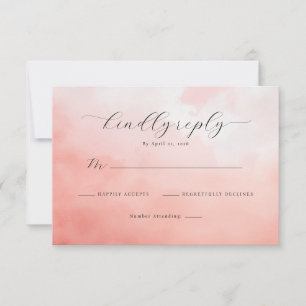 Cartes d'invitation à l'aquarelle rose chaud