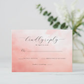 Cartes d'invitation à l'aquarelle rose chaud (Debout devant)