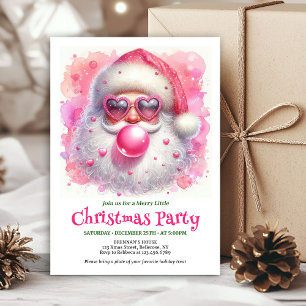Cartes d'invitation à l'eau Pink Santa Bubble Gum 