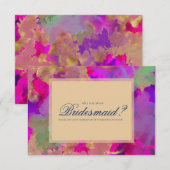 Cartes d'invitation à l'encre marbrée rose, violet (Devant / Derrière)
