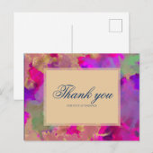 Cartes d'invitation à l'encre marbrée rose, violet (Devant / Derrière)
