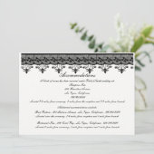 Cartes d'invitation à l'encre noire en dentelle (Debout devant)