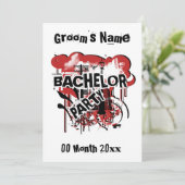 Cartes d'invitation à l'enterrement de vie de garç (Debout devant)