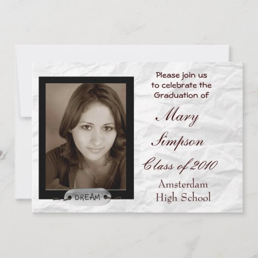 Cartes d'invitation à l'obtention d'un diplôme (Devant)