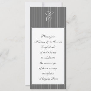 Cartes d'invitation à monogramme et rayures