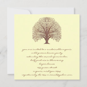 Cartes d'invitation à motif de grain de bois d'arb