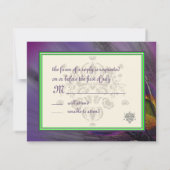 Cartes d'invitation à plumes de paon/couleurs psyc (Dos)