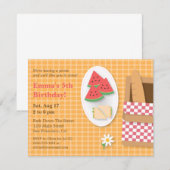 Cartes d'invitation à thème carreau pour une fête (Devant / Derrière)