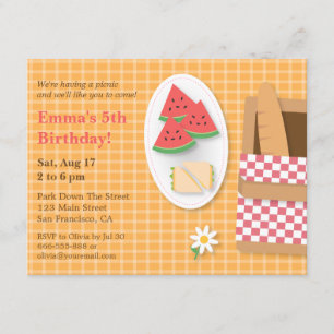 Cartes d'invitation à thème carreau pour une fête