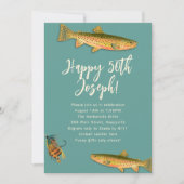 Cartes d'invitation à thème pêche à la truite pour (Devant)
