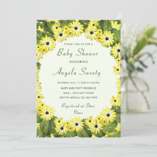 Cartes d'invitation à une baby shower avec des fle