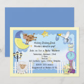 Cartes d'invitation à une baby shower sur le thème (Devant / Derrière)