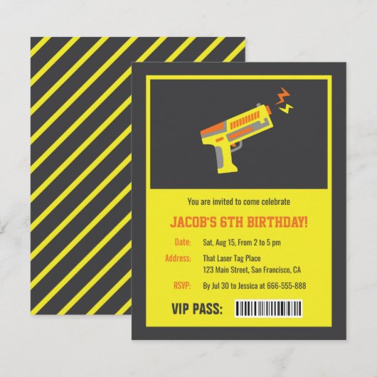 Cartes d'invitation à une fête d'anniversaire avec (Devant / Derrière)