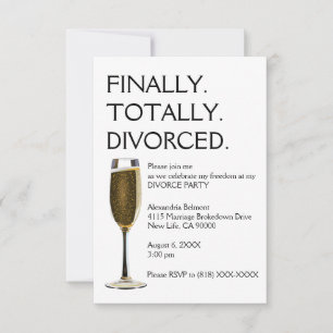 Cartes d'invitation à une fête de divorce