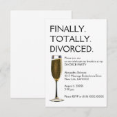 Cartes d'invitation à une fête de divorce (Devant / Derrière)