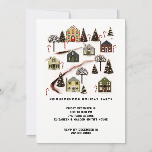 Cartes d'invitation à une fête de vacances (Devant)