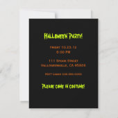 Cartes d'invitation à une fête d'Halloween sorcièr (Dos)