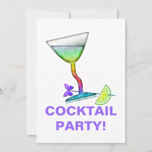CARTES D'INVITATION À UNE FÊTE - MARTINI PAPILLON (Devant)