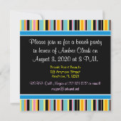 Cartes d'invitation à une fête sur la plage (Dos)