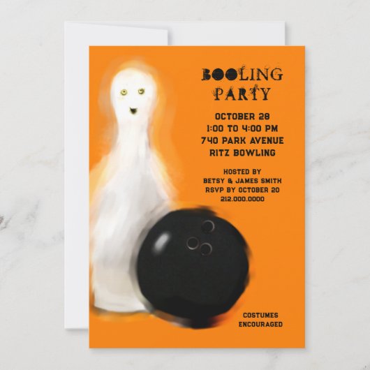 Cartes d'invitation à une partie de bowling Hallow (Devant)
